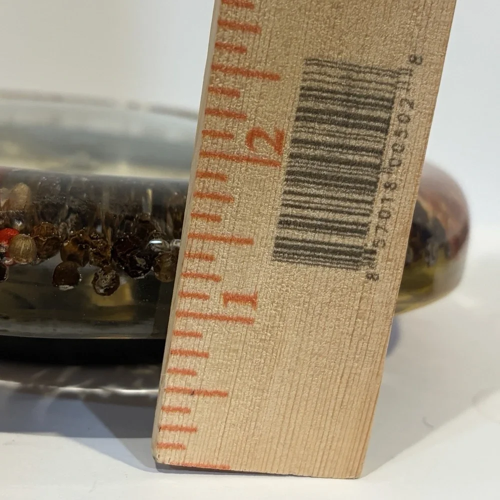 VTG MCM Resin Spice Wall Clock Lucite Retro Kitchen Decor